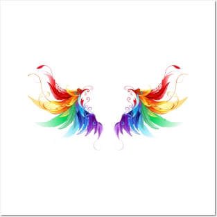 Rainbow Wings T-Shirt/Angel Wings/Designer Apparel/Kids Rainbow Baby/Rainbow Angel Wings Merchandise/Angel Wings Pillow Posters and Art